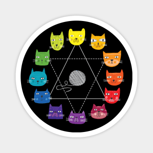 Cat Themed Artist Color Wheel Magnet